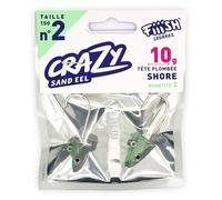 FIIISH Crazy Sand Eel - 15 cm - 2 Tetes Plombees Shore - 10g - Vert Nacre - Cse220