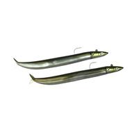 Fiiish Double Combo Crazy Sand Eel 150 + Tete Plombee Off Shore - 15cm - 20G - Kaki - CSE802