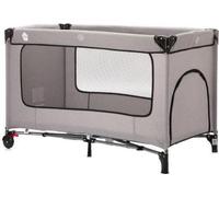 Fiilikid Lit de voyage avec matelas confort gris clair mélangé avec roulettes et marchepied