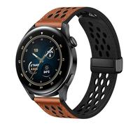 FiiMoo Bracelet Compatible avec Garmin Forerunner 165/Forerunner 245/Venu 2 Plus/Vivoactive 5, 20mm Réglable Bracelet, Bracelet de Remplacement en Cuir Hybride et Silicone pour Garmin Venu Sq 2-Brun