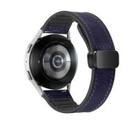 FiiMoo Bracelet en Cuir Véritable Compatible avec Amazfit Bip 5/Cheetah/GTR 4/3 - 22mm Magnétique Réglable pour GTR 47mm - Bleu Nuit