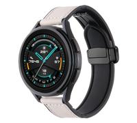 FiiMoo Bracelet en Cuir Véritable Compatible avec Garmin Forerunner 165/245, Venu 2 Plus, Vivoactive 5, Venu Sq 2 - 20mm Réglable Magnétique - Blanc