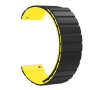 FiiMoo Bracelet Magnétique Compatible avec Garmin Forerunner 165/245, Venu 2 Plus, Vivoactive 5, Venu Sq 2 - 20mm Silicone Réglable - Noir + Jaune