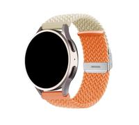 FiiMoo Bracelet Tressé Compatible avec Garmin Forerunner 165/245, Venu 2 Plus/Sq 2, Vivoactive 5 - 20mm Réglable Élastique pour Remplacement - Blanc+Orange