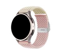 FiiMoo Bracelet Tressé Compatible avec Garmin Forerunner 165/Forerunner 245/Garmin Venu 2 Plus/Vivoactive 5, 20mm Remplacement Bracelet, Réglable Élastique Bracelet pour Garmin Venu Sq 2-Blanc + Rose