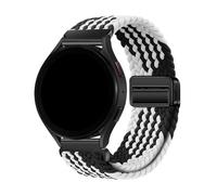 FiiMoo Bracelet Tressé Compatible avec Garmin Forerunner 165/Forerunner 245/Venu 2 Plus/Venu Sq/Vivoactive 5, 20mm Remplacement Bracelet, Réglable Magnétique Bracelet pour Garmin Venu Sq 2-Noir+Blanc