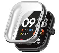 FiiMoo Coque avec Protection D'écran Compatible avec Xiaomi Redmi Watch 4, Étui de Protection Complète, Coque en TPU Souple, HD Case de Protection pour Xiaomi Redmi Watch 4-Argent
