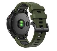 FiiMoo Silicone Bracelet Compatible avec Garmin Descent G2/Descent G1/Fenix 8 47mm/Tactix 8 47mm/Quatix 7 Pro, 22mm Remplacement Bracelet, Réglable Silicone Bracelets pour Epix Pro 47 mm-Vert + Noir