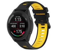 FiiMoo Silicone Bracelet Compatible avec Garmin Forerunner 265/Forerunner 255/Garmin Venu 3/Garmin Venu 2, 22mm Remplacement Bracelet, Réglable Silicone Bracelet pour Garmin Vivoactive 4-Noir + Jaune