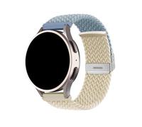 FiiMoo Tressé Bracelet Compatible avec Amazfit Bip 3/Bip 3 Pro/Amazfit Bip/Amazfit GTS 4/4 Mini/GTS 3, 20mm Remplacement Bracelet, Réglable Élastique Bracelet pour Amazfit GTR Mini-Blanc + Bleu Roche