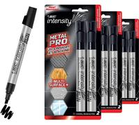 Fiinix _Ic Lot De 2 Marqueurs Permanents Pour Métal ¿ Pointe Biseautée, Résistante À La Décoloration Et À L'eau, Encre À Séchage Rapide Pour Toutes Les Surfaces ¿ Noir