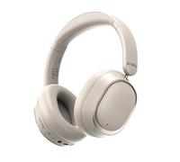 FiiO EH13, casque sans fil avec réduction de bruit, 42 dB, ANC hybride, Bluetooth, over-ear, 45 heures de lecture, casque pliable pour voyage, travail et trajet (blanc cassé)