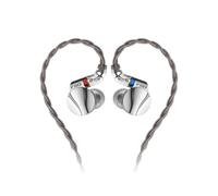 FiiO FD15 Magnalium DLC HiFi Dynamic Driver In-Ear Écouteurs intra-auriculaires avec coque en acier inoxydable, câble MMCX amovible (argenté)