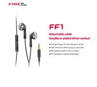 FiiO FF1 3.5mm HIFI musique filaire basse écouteurs 14.2mm dynamique HD Microphone écouteur pour jeu réunion vidéo Translucent