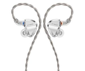 FiiO JadeAudio JH5 1DD+4BA Écouteurs hybrides 5 pilotes HiFi intra-auriculaires avec câble détachable 0,78 mm 2 broches prise 3,5 mm pour audiophile/musicien (argent)