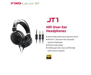 FiiO JT1 - écouteurs de Studio 3.5mm, pour enregistrer des jeux avec Microphone, pilote à diaphragmes 50mm, son HiFi Black