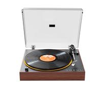 FIIO TT11 Tourne-disque entièrement automatique, lecteur de disque vinyle Bluetooth, préampli intégré, sortie ligne et phono, 2 vitesses (33/45 tr/min), plateau en aluminium, couvercle