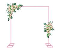 Fiita 2.5M Rose Arche de Mariage Réglable avec Base en T, Structure Carrée Moderne, Support d'arche de mariage Arche ballon anniversaire Arche Décoration pour Cérémonie/Mariage/Anniversaire/Fête