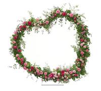 Fiita Kit d'arche de Ballons en métal incliné en Forme de cœur 2 x 2 m, avec 2 Poches à Eau pour Demande en Mariage, Saint-Valentin, décoration de fête d'anniversaire