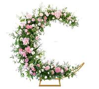 Fiita Lot de 2 supports d'arche de mariage en forme de croissant de lune en métal doré - En acier au carbone - Cadre incurvé pour mariage, anniversaire, décoration d'événement, accessoires de