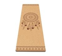 Fiita Tapis de yoga antidérapant en liège naturel de qualité supérieure, non toxique et sans odeur, idéal pour le yoga, les pilates, l'exercice et la méditation Mandala - Comprend un sac de tapis de