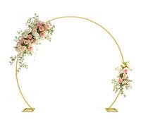 Fiita Toile de Fond Ronde dorée de 2.4m avec Cadre pour Arche de Ballons, Grande Arche de Mariage pour Anniversaire, fête d'anniversaire, Saint-Valentin, cérémonie, décorations de Mariage, Tubes