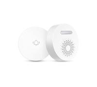 FIJHNGSF Kit de Carillon de Sonnette sans Fil Auto-alimenté Kinetic | Kit de sonnette cinétique auto-alimentée, bouton sans pile, carillon de porte enfichable sans fil(WHITE,EU Plug)