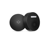 FIJHNGSF Kit de Carillon de Sonnette sans Fil Auto-alimenté Kinetic | Kit de sonnette cinétique auto-alimentée, bouton sans pile, carillon de porte enfichable sans fil(Black,US Plug)
