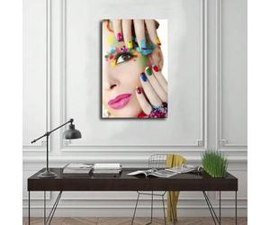 FIJHNGSK Tableau sur toile élégant pour salon de manucure, impression décorative esthétique pour pièces contemporaines (30 x 40 cm/sans cadre)