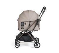 FIKAGO FTG2 Poussette pour animal de compagnie, ultra légère, système de pliage à une main, grandes roues et maille respirante, chariot confortable jusqu'à 20 kg, automatique, Free To GO 2, beige