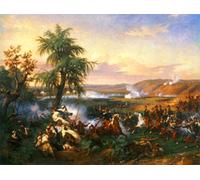 FIKAGXQGT Classique Image Impression Tableaux la bataille d'Habra en Algérie en décembre par Entre l'émir Abd El Kadar et le duc d'Orléans par Horace Vernet Pour les Décorations pour la Maison 60x90cm