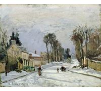 FIKAGXQGT Images Affiches d'Art Murales sur Toile Portrait Tableaux la route de Versailles à Louveciennes par Camille Jacob Pissarro Art Poster Mural Pour les Décorations pour la Maison 60x90cm