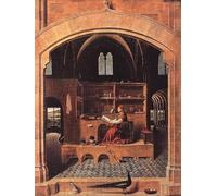 FIKAGXQGT Images Affiches d'Art Murales sur Toile Portrait Tableaux Saint dans son étude par Antonello Da Messina Art Poster Mural Pour les Décorations pour la Maison 60x90cm