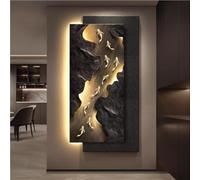 fikujap Art Mural Alimentaire enfichable, décoration Murale de Peinture créative avec lumière LED, Sculpture Murale 3D 3D, décoration de Maison pour Le Salon, Chambre à Coucher,B,120 * 60cm