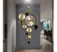 fikujap Grand Horloge Murale Murale Métal Horloge Murale Numérique D'intérieur Mur Regarder Sourdine Horloge Design Moderne Décoration pour Salon Chambre Salle à Manger Cuisine