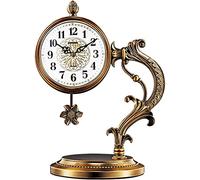 fikujap Horloge d'étagère, Horloge Pendule recadrée, Grande Horloge de Table étudiante, cheminée de cheminée à Batterie pour cheminée, Bureau, étagère et à la Maison