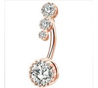 fikujap Surge Steel Belly Transparent Ring de Nombril Nombril Nombril Bouton de Nombril zilet Zircon Nombril Nombril Nombril,Roségold