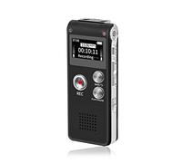 Fikyra 16GB Digital Voice Recorder (Dictaphone), USB Rechargeable et 30 Heures d'enregistrement, Lecteur Audio numérique et MP3, pour Les réunions/entretiens/conférences/Classes (Noir)