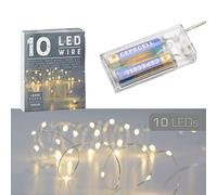 Fil 10 Micro LED 120cm,Batterie (Batteries Ne Pas Incluses) Blanc Chaud Lumières