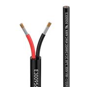 Fil 20 AWG 2×0,5mm² 20 Metros Câble d'Extension à 2 Conducteurs UL2464 Tension 5V/12V/24V/300V Fil de Cuivre Étamé Multibrins sans Oxygène Câble basse tension pour lumières LED de voiture