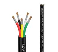 Fil 24 AWG 5×0,2mm² 20 Metros Câble d'Extension à 5 Conducteurs UL2464 Tension 5V/12V/24V/300V Fil de Cuivre Étamé Multibrins sans Oxygène Câble basse tension pour lumières LED de voiture
