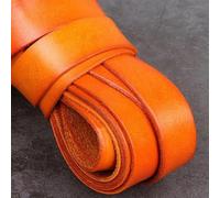Fil à broder, Cowhide Leather Rope String, 2m Yellow Coffee Cord Flat Round Multiple Sizes for DIY Bracelet Making(Flat 20x2mm)