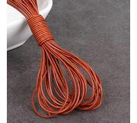 Fil à broder, Cowhide Leather Rope String, 2m Yellow Coffee Cord Flat Round Multiple Sizes for DIY Bracelet Making(Round 1mm)