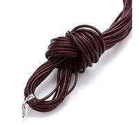 Fil à broder, Cowhide Leather Rope String, Jewelry Cord Multicolor Multiple Sizes 10 Meters(Wine Red,3mm)