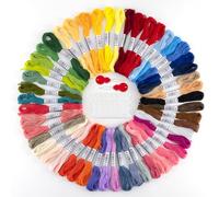 Fil à Broder Embroidery Floss, 50 Couleurs Fils Broderie kit pour Bracelets Brésiliens, Broderies, Loisirs Créatifs, Point de Croix, 8m, 6 brins, Fil a Coudre Threads