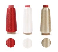 Fil à Broder Fil à Coudre Polyester,RoadLoo 3 Rouleaux Bobines Fils Métalliques Multicolore Broderie Cordon Polyester Fils à Coudre Surjeteuse pour la Broderie Informatisée et la Couture (B)