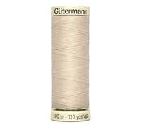 Gütermann Fil à coudre en polyester 0169 – 100 m – vélin ivoire