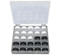 Fil à coudre, bobines pour Machine à coudre avec boîte de rangement,25pcs assortiment de couleurs noir et blanc fil à bobine préenroulé Set accessoires de couture pour Machine à coudre Singer…