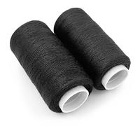 Fil à Coudre Noir 2 Pcs en Polyester. 2 Bobines de 350m en Couleur Noir. Fil Pour Coudre Tout Usage Textile, Sauf Pour Travaux Extérieur. Fil Pour Tout Usage Textile, Sauf Pour Travaux Extérieur