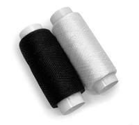 Fil à Coudre Noir et Blanc 2 Pcs en Polyester. 2 Bobines de 150m. Fil Pour Coudre Tout Usage Textile Sauf Pour Travaux Extérieur. 1pc en Noir + 1pc en Blanc